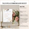 Things of Happiness vestuvių žaidimas 52 atvirukai | Atvirukų žaidimas vestuvėms svečiams | Alternatyvi svečių knyga vestuvėms | 52 savaičių žaidimas (kreminės smėlio spalvos palmės)