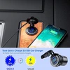 Thlevel automobilinis Qc3.0 Usb įkroviklis, automobilinis Usb lizdas, dvigubas prievadas 9v-32v 36w greitas įkrovimas su Led skaitmeniniu voltmetro ekranu, jungiklis transporto priemonėms, valtims, motociklams, visureigiams, autobusams, sunkvežimiams, nam