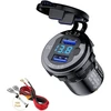Thlevel automobilinis Qc3.0 Usb įkroviklis, automobilinis Usb lizdas, dvigubas prievadas 9v-32v 36w greitas įkrovimas su Led skaitmeniniu voltmetro ekranu, jungiklis transporto priemonėms, valtims, motociklams, visureigiams, autobusams, sunkvežimiams, nam