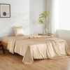 Thxsilk šilko patalynės komplektas, 2 dalių, antklodės užvalkalas 135 x 200 cm ir pagalvės užvalkalas 80 x 80 cm, prabangus šilko patalynės komplektas, itin minkštas ir švelnus, šampano spalvos