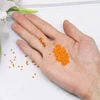 Tibaoffy Stiklo karoliukai 12/0, 2 mm, oranžiniai karoliukai papuošalų gamybai (iš viso apie 100 g, apie 11000 vnt.)