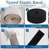 Ticeed 6 ritės austos kelnių gumos juostos plati siuvimo juoda elastinė juosta stipri elastinė juosta aukštos kokybės guminė virvelė elastinė juosta kelnių drabužiams (5 m, juoda ir balta)
