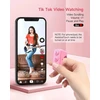 Tik Tok pirštų galiukų šoninis vartytuvas Bluetooth nuotolinio valdymo pultas slinkties žiedas įkraunamas belaidis fotoaparato nuotolinio valdymo pultas užrakto asmenukių mygtuko valdiklis su įkrovimo dėklu, skirtas Ios/android (rožinis)