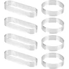 Timesetl kepimo žiedų rinkinys iš nerūdijančio plieno, 8 dalių torto žiedas, torto forma, putėsių torto žiedas, 4 torto žiedai apvalūs 8 cm + 4 torto žiedai ovalūs 13 cm, desertiniai žiedai iš nerūdijančio plieno putėsiams, pyragams, kišams