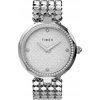 Timex sidabrinis moteriškas laikrodis su apyranke, madingas su cirkoniais, puikiai tinka dovanai