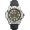 Timex vyriškas laikrodis Expedition North, 42 mm, juodas, ekologiškas dviejų dalių dirželis, žalias ciferblatas, sidabrinis korpusas Tw2w84200, juodas, dirželis.