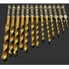 Titano grąžtų rinkinys 13 vnt., 1/4" šešiakampis kotas, 1.5-6.5mm