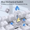 Tmkb mechaninė žaidimų klaviatūra, T68se 60% procentų klaviatūra su Usb kabeliu, anti ghosting qwerty išdėstymo mini klaviatūra su mėlynas switches, balta