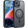 Tocol dėklas, skirtas iphone 14 su magsafe, pilna kameros apsauga, atsparus smūgiams, atsparus įbrėžimams, permatomas galinis dangtelis, magnetinis telefono dėklas, skirtas iphone 14, juodas