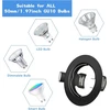 Tofisr įleidžiamas prožektorius Gu10 rinkinys, apvalus matinis juodas montavimo rėmas, skylės skersmuo 55 mm - 70 mm, su Gu10 lizdu Led arba halogeninėms (50 mm) lemputėms, 12 vnt.