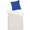 Tom Tailor renforcé patalynės komplektas, 70 x 90 cm + 140 x 200 cm, 100% medvilnė/renforcé, su reversiniu motyvu ir spalvotu užtrauktuku, fresh flowers mėlynas, beige (cobalt & sunny sand)