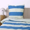 Tom Tailor renforcé patalynės komplektas 80 x 80 cm + 135 x 200 cm, 100% medvilnė/renforcé su reversiniu motyvu ir spalvotu užtrauktuku, ryškūs dryžiai žalia, mėlyna (žalias leaf & cool mėlynas)