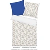 Tom Tailor renforcé patalynės komplektas, 70 x 90 cm + 140 x 200 cm, 100% medvilnė/renforcé, su reversiniu motyvu ir spalvotu užtrauktuku, fresh flowers mėlynas, beige (cobalt & sunny sand)