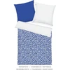 Tom Tailor renforcé patalynės komplektas, 80 x 80 cm + 135 x 200 cm, 100% medvilnė/renforcé, su reversiniu motyvu ir spalvotu užtrauktuku, organic leaves mėlynas, baltas (cobalt)