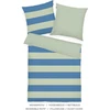 Tom Tailor renforcé patalynės komplektas 80 x 80 cm + 135 x 200 cm, 100% medvilnė/renforcé su reversiniu motyvu ir spalvotu užtrauktuku, ryškūs dryžiai žalia, mėlyna (žalias leaf & cool mėlynas)