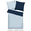 Tom Tailor satininis patalynės komplektas 80 x 80 cm + 135 x 200 cm, 100% medvilnė/satinas, su dviguba siūle ant pagalvės, reversinis motyvas ir spalvotas prekės ženklo užtrauktukas, dviejų tonų vienspalviai mėlyni atspalviai (tamsiai mėlyna ir žydra)