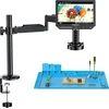 Tomlov tm4k-af flex 4k automatinio fokusavimo skaitmeninis mikroskopas hdmi, 8 colių ips monetų didinimas 2000x, 52mp mikroskopo kamera litavimui, su lanksčia rankena, daugiafunkcinis litavimo kilimėlis, žiedinė lempa, 64gb kortelė
