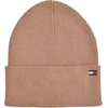 Tommy Hilfiger megzta medvilninė kašmyro kepurė Cotton Cashmere, camel spalvos, vienas dydis