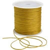 Toniful 1 mm x 100 jardų aukso spalvos nailono virvelė, satino virvutė apyrankėms, papuošalų gamybai, žiurknuodžių virvelė, makramė vaškuota apdailos virvelė, karolių vėrimo siūlai, kumihimo, kiniškų mazgų amatai
