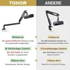 Tonor Xlr/usb žaidimų mikrofonas su žemo profilio mikrofono stovu, skirtas podcast'ų transliacijoms, studijos vokalams, dinaminis Pc mikrofonas su Rgb režimais ir reguliuojamu ryškumu, skirtas Ps4/5 Mac Mixer garso plokštėms Td520s+