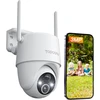 Topcony Zs-gx6s lauko stebėjimo kamera su baterija, 355°/120° pasukimas, 2k belaidė Wlan Ip lauko kamera su spalvotu naktiniu matymu, žmonių/judesio aptikimas, Ip65 atspari vandeniui, debesijos saugykla