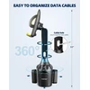 Topgo telefono laikiklis puodeliui, patobulintas ilgas strypas ir tvirtai stabilus puodelio laikiklis automobiliui, telefono laikikliai, skirti iphone 14 ir daugiau išmaniųjų telefonų (geltonas)