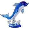 Topperfun stiklinė delfino statulėlė, 10 cm mėlyna krištolinė žuvies dekoracija, jūros gyvūno statulėlė, rankų darbo gyvūnų ornamentai, jūros delfino dekoracija stalui namų dekoravimui