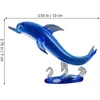 Topperfun stiklinė delfino statulėlė, 10 cm mėlyna krištolinė žuvies dekoracija, jūros gyvūno statulėlė, rankų darbo gyvūnų ornamentai, jūros delfino dekoracija stalui namų dekoravimui