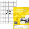 Topstick Universalios Etiketės, 9600 Vnt., 30.5x16.9 mm, Baltos