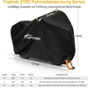 Toptrek dviračio uždangalas 2 dviračiams, neperšlampamas, 210d oksfordo audinys, dviračių garažas, lauko, 210 x 110 x 95 cm, aukštos kokybės dviračio brezentas su užrakto kilpomis, apsauga nuo saulės, atsparumas plyšimui