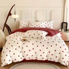 Tospass Love patalynės komplektas 200 x 200 cm baltas raudonas širdelės mergaičių patalynės komplektas su meilės motyvu romantiškas mikropluošto antklodės užvalkalas 1 antklodės užvalkalas su užtrauktuku 2 pagalvių užvalkalai 80 x 80 cm