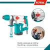 Total kombinuotas plaktukas 1500 W | 5.5 J smūgio energija | 850 Rpm plienui, medžiui ir betonui | Sds-plus kotas, įskaitant 3 grąžtus ir 2 kaltus | Balta ir mėlyna, 1/2 colio, metalas