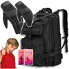 Tourist juodas backpack 35l and protective juodas pirštinės Asg dydis L
