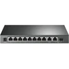 Šakotuvas Tp-link Tl-sg1210mp 10 prievadų gigabitinis Poe Lan komutatorius (8 gigabitiniai Poe+ prievadai, 1 gigabitinis Sfp prievadas, 123 W, Ieee-802.3af/at, Plug and Play, Qos, Igmp, be ventiliatoriaus) juodas