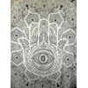 Tradicinis didelis Jaipur Hamsa rankos gobelenas, Fatima rankos sienų dekoracija, Indijos bendrabutis, kambario dekoracija, Hippie Bohemian sėkmės sienų dekoras, 88 x 95 colių