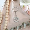 Tranbath elegantiškas nerūdijančio plieno raktų pakabukas su minimalistiniu medžio pakabuku, dovana moterims, gimtadienio dovana mamai, gerai draugei ir kaip mielas sėkmės talismanas ypatingoms progoms, sidabrinis, S