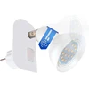 Trango Cali* 11-046 led kištukinis šviestuvas matine balta spalva su stikliniu gaubtu, įskaitant 1x gu10 led lemputę 3000 k šiltai balta ir svirtinį jungiklį, skaitymo lempa, virtuvės lempa, lizdo lempa, sieninis šviestuvas