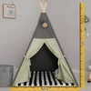 Treebud Tipis palapinė vaikams su paminkštintu kilimėliu, sulankstomos tamsių atspalvių žaidimų palapinės mergaitėms ir berniukams su nešiojimo krepšiu, drobės tipis namelis vaikams, naudojimui patalpose ir lauke