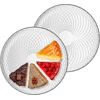 Trend for home Elina 2 tortinių lėkščių rinkinys, serviravimo lėkštės, picų lėkštės, tortinės lėkštės, stalo įrankių rinkinys, tortinė lėkštė, stiklinė lėkštė, desertinė lėkštė, pusiau permatoma, skersmuo 30 cm, geometrinis raštas