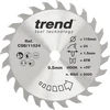 Trend medžio pjovimo diskinis pjūklas, 115 mm skersmens, 9,50 mm skylė, 24t, 1,5 mm pjūvis, +20° kampas, Tct, vidutinio paviršiaus Csb/11524
