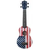 Trevi Jeremi S3-am sopraninis ukulele su amerikos vėliavos grafika