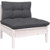 Trivietė sodo sofa su antracito pagalvėlėmis, pušies masyvas