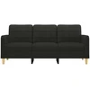 Fotelis Trivietė sofa, juodos spalvos, 180cm, audinys