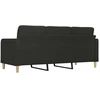 Fotelis Trivietė sofa, juodos spalvos, 180cm, audinys