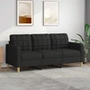 Fotelis Trivietė sofa, juodos spalvos, 180cm, audinys