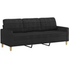 Fotelis Trivietė sofa, juodos spalvos, 180cm, audinys