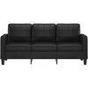 Fotelis Trivietė sofa, juodos spalvos, 180cm, dirbtinė oda