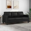 Fotelis Trivietė sofa, juodos spalvos, 180cm, dirbtinė oda