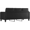 Fotelis Trivietė sofa, juodos spalvos, 180cm, dirbtinė oda