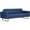 Fotelis Trivietė sofa, mėlyna, audinys